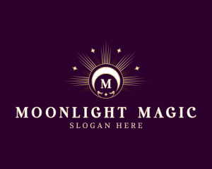 Sun Moon Crescent Mystical logo design