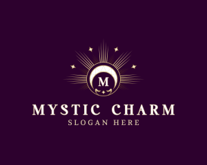 Sun Moon Crescent Mystical logo design