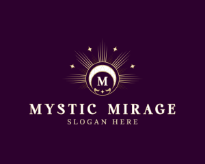 Sun Moon Crescent Mystical logo design