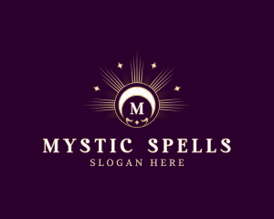 Sun Moon Crescent Mystical logo design