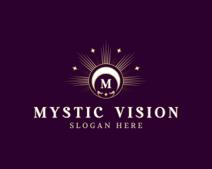 Sun Moon Crescent Mystical logo design