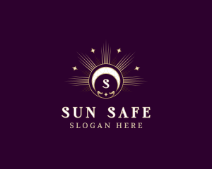 Sun Moon Crescent Mystical logo design