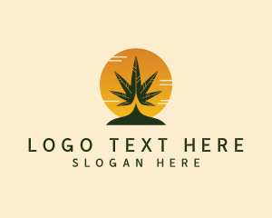 Weed Leaf Sunset logo