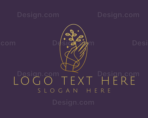 Luxury Gold Hand Plant Logo