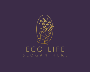 Luxury Gold Hand Plant logo design