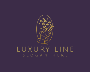 Luxury Gold Hand Plant logo design