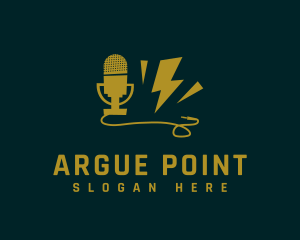 Power Podcast Microphone logo design