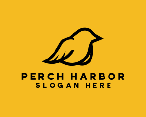 Simple Perched Sparrow logo