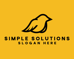 Simple Perched Sparrow logo design