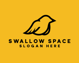 Simple Perched Sparrow logo