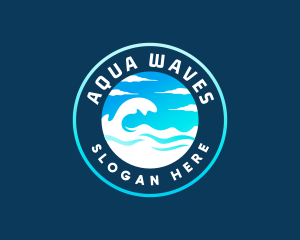 Ocean Sky Wave logo design