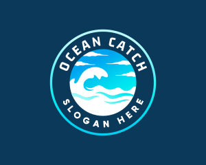 Ocean Sky Wave logo design