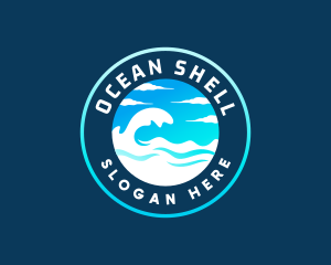 Ocean Sky Wave logo design