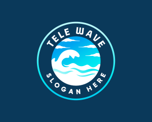 Ocean Sky Wave logo design