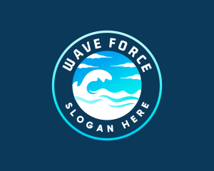 Ocean Sky Wave logo design