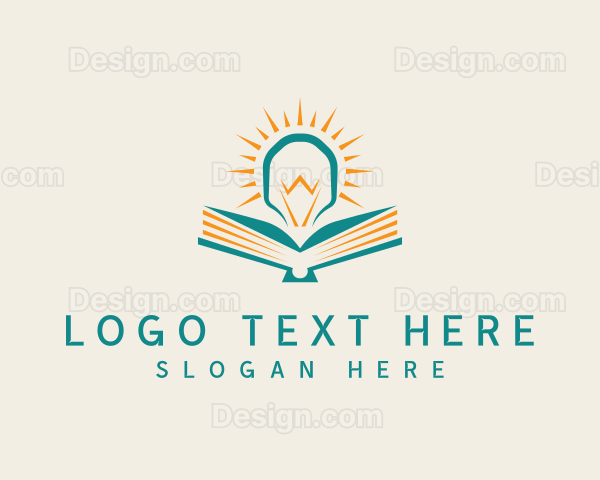 Educational Book Lightbulb Logo