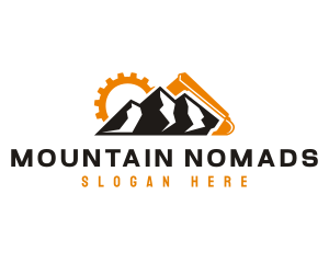 Mountain Backhoe Excavator logo design