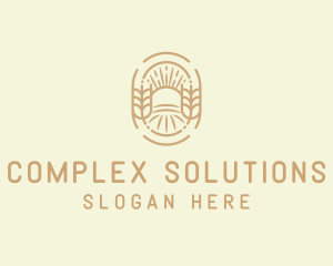 Sunny Wheat Crop Farm logo design