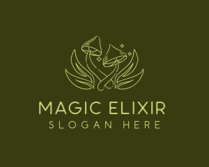 Magical Organic Mushroom  logo design