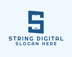 Digital Phone Letter S  logo design