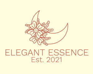 Aesthetic Floral Moon  logo design