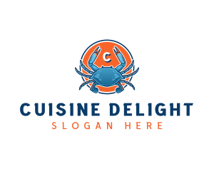 Crustacean Seafood Crab logo design