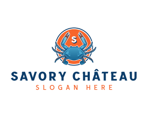 Crustacean Seafood Crab logo design