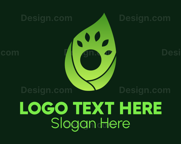 Green Gradient Leaf Human Logo