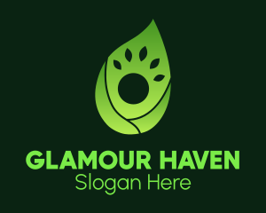 Green Gradient Leaf Human Logo