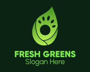Green Gradient Leaf Human logo design