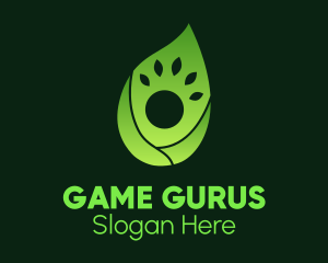 Green Gradient Leaf Human logo