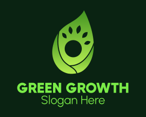 Green Gradient Leaf Human logo design