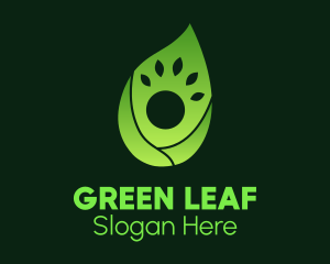 Green Gradient Leaf Human logo design