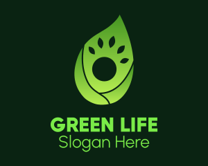 Green Gradient Leaf Human logo design