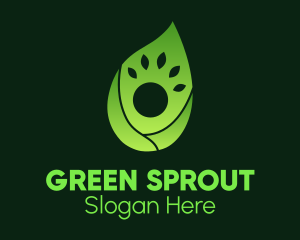 Green Gradient Leaf Human logo design