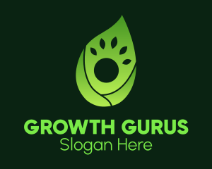 Green Gradient Leaf Human logo design