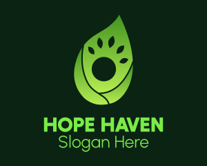 Green Gradient Leaf Human logo