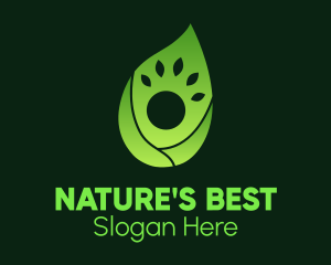 Green Gradient Leaf Human logo