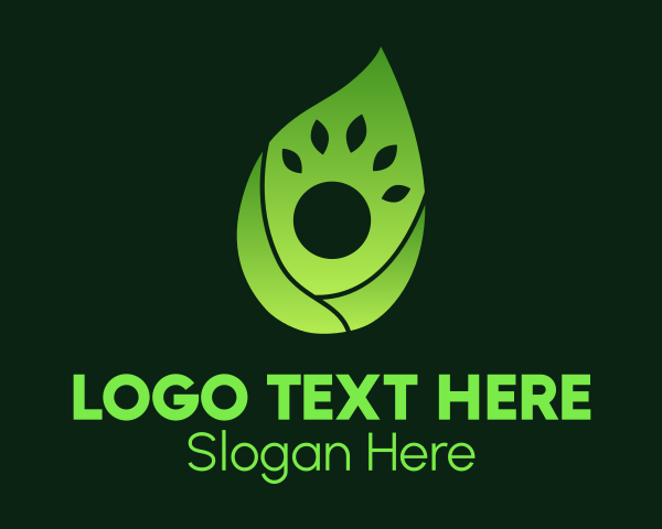 Green Gradient Leaf Human logo