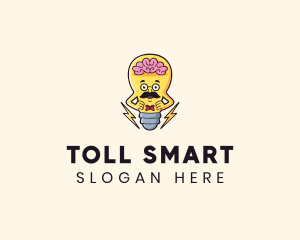 Smart Volt Lightbulb logo design