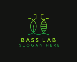 Biotech Science Leaf Flask logo design