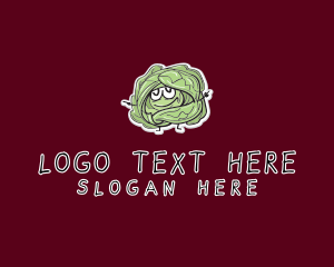 Cartoon Cabbage Veggie logo