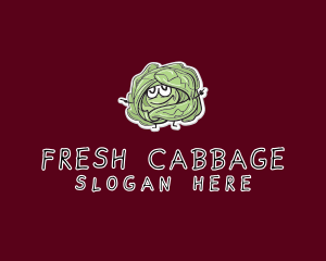 Cartoon Cabbage Veggie logo