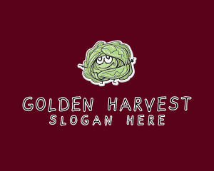 Cartoon Cabbage Veggie logo design