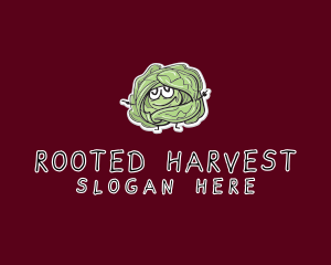 Cartoon Cabbage Veggie logo design