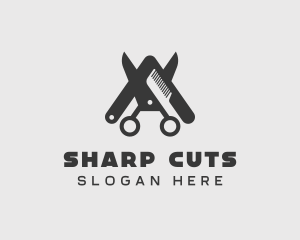 Scissors Comb Hairdresser logo design