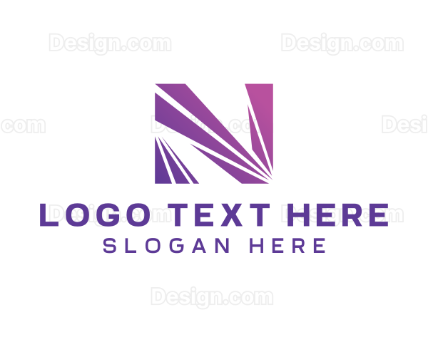 Modern Purple Letter N Logo