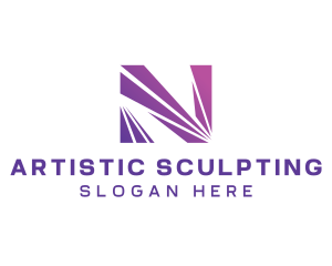 Modern Purple Letter N  logo design