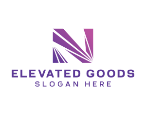 Modern Purple Letter N  logo design