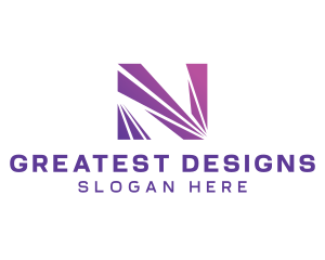 Modern Purple Letter N  logo design